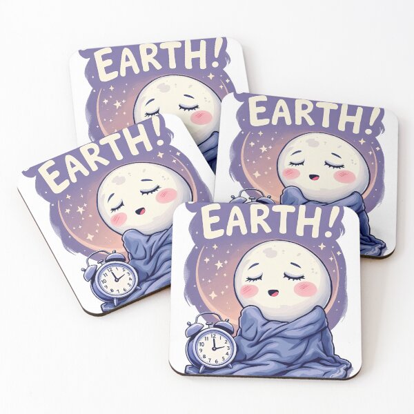 Item preview, A cartoon image of a sleeping moon with a blanket and an alarm clock designed and sold by cafegrafis.