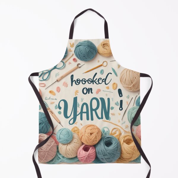 Item preview, Hooked on Yarn – Cute Yarn Lover Quote with Colorful Crochet Tools designed and sold by HAFIZ-DP.
