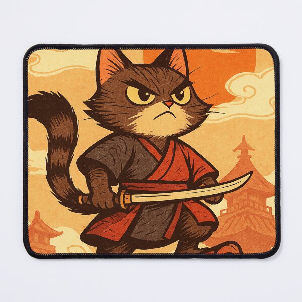 Item preview, Samurai Cat – Japanese Warrior Poster with Katana designed and sold by HerSteps.