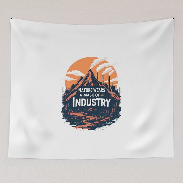 Item preview, A picture of a mountain with a factory in the background designed and sold by cafegrafis.