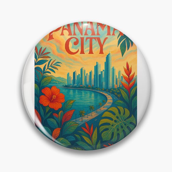 Item preview, Panama City Skyline with Tropical Foliage designed and sold by Places On Earth.