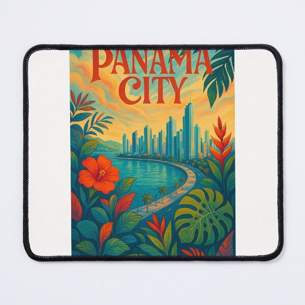 Item preview, Panama City Skyline with Tropical Foliage designed and sold by Places On Earth.