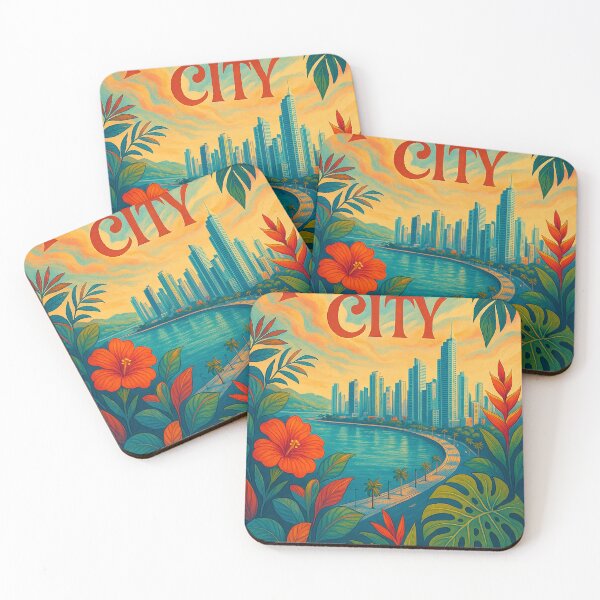 Item preview, Panama City Skyline with Tropical Foliage designed and sold by Places On Earth.