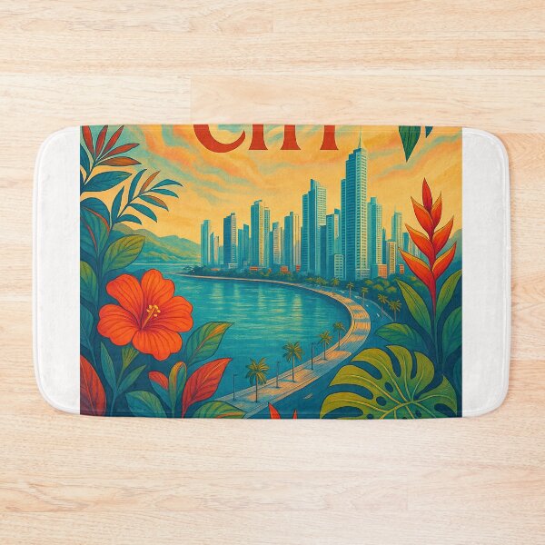 Item preview, Panama City Skyline with Tropical Foliage designed and sold by Places On Earth.