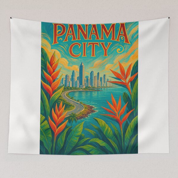 Item preview, Panama City Coastal View with Towering Skyscrapers designed and sold by Places On Earth.