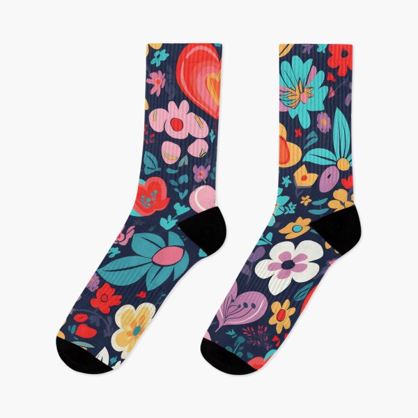 Item preview, Colorful floral design with hearts designed and sold by anytka.