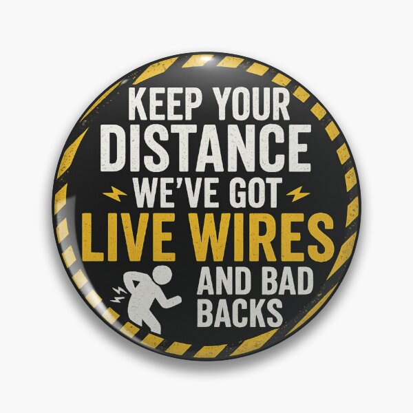 Item preview, Keep Your Distance – Funny Electrician Hazard Sign Design designed and sold by Westland Market.