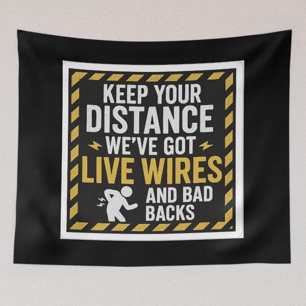 Item preview, Keep Your Distance – Funny Electrician Hazard Sign Design designed and sold by Westland Market.