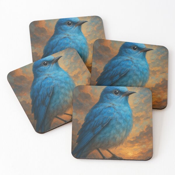 Item preview, Mountain Bluebird in Fiery Sunset Glow designed and sold by Places On Earth.