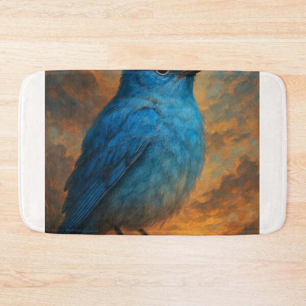 Item preview, Mountain Bluebird in Fiery Sunset Glow designed and sold by Places On Earth.