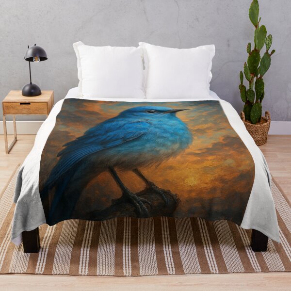 Item preview, Mountain Bluebird in Fiery Sunset Glow designed and sold by Places On Earth.