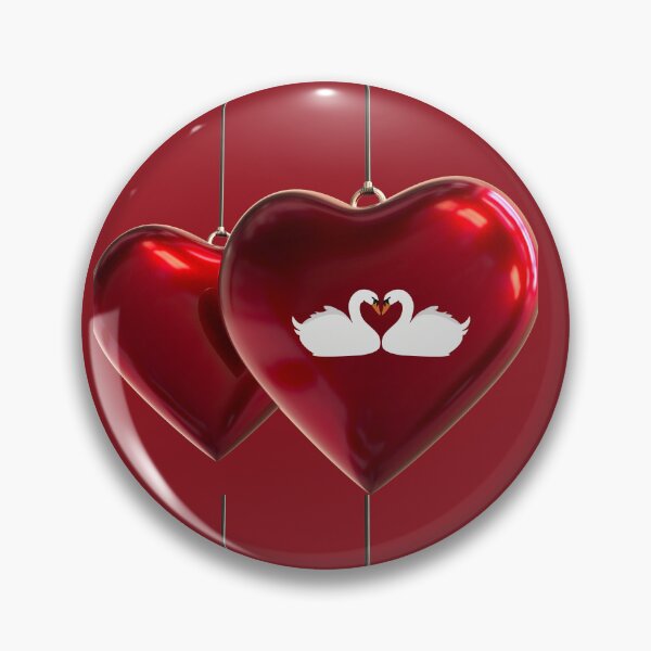 Item preview, Red Heart Ornament with Swan Couple designed and sold by Diclebaybas.