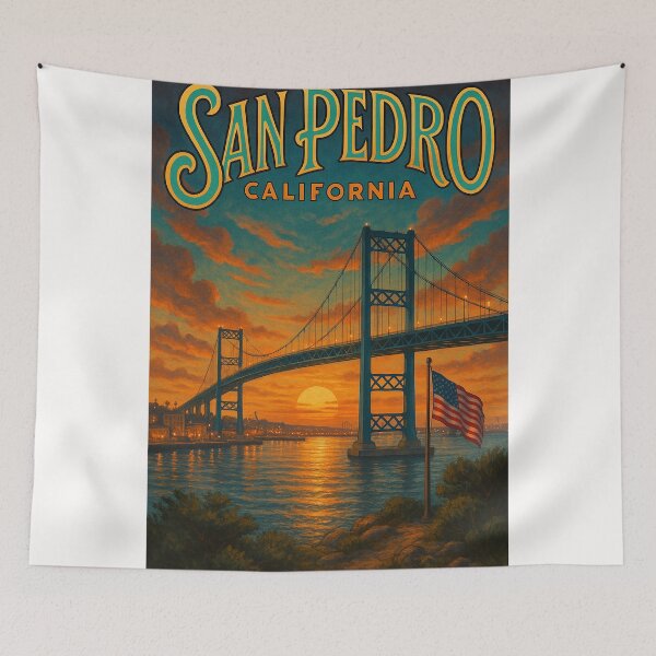 Item preview, San Pedro Bridge at Sunset, California designed and sold by Places On Earth.