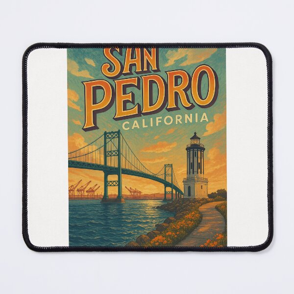 Item preview, San Pedro Lighthouse and Bridge at Dusk designed and sold by Places On Earth.