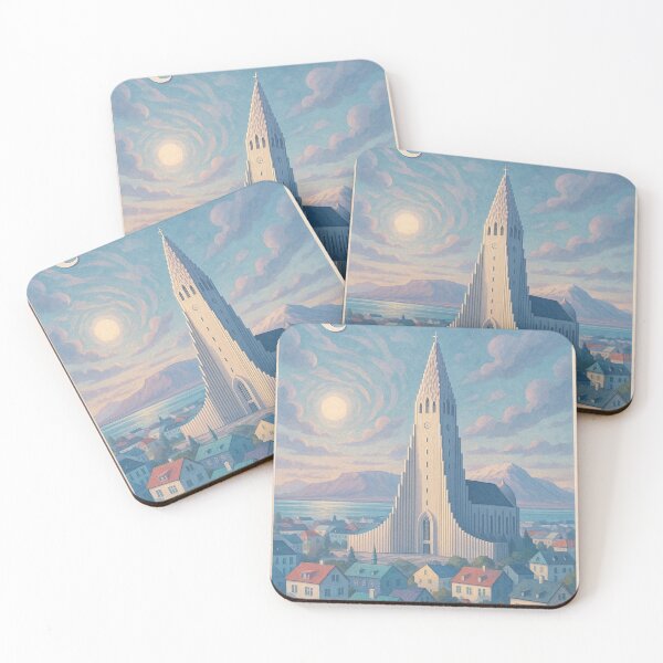 Item preview, Reykjavik Skyline with Hallgrímskirkja and Mountains designed and sold by Places On Earth.