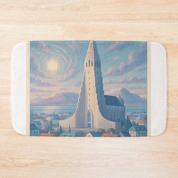 Item preview, Reykjavik Skyline with Hallgrímskirkja and Mountains designed and sold by Places On Earth.