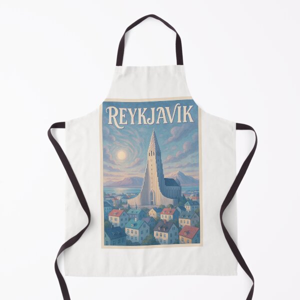 Item preview, Reykjavik Skyline with Hallgrímskirkja and Mountains designed and sold by Places On Earth.