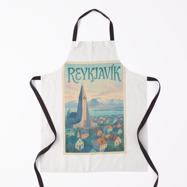Item preview, Reykjavik View with Hallgrímskirkja and Coastal Mountains designed and sold by Places On Earth.