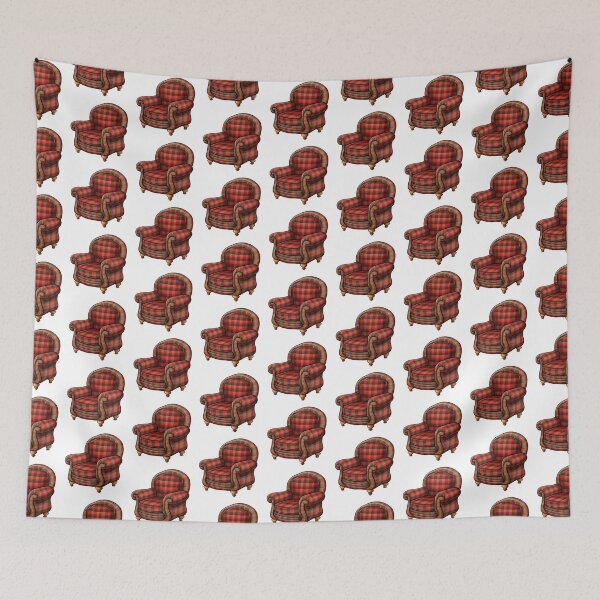 Item preview, Plaid Velvet Armchair Classic designed and sold by New-School-Wave.