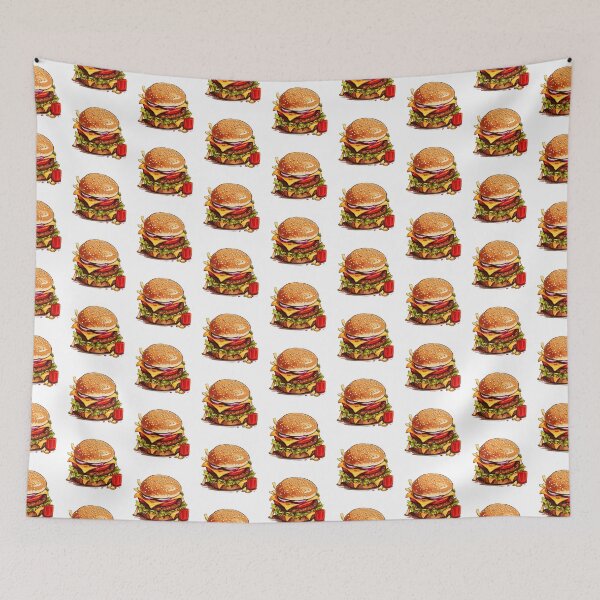 Item preview, Loaded Burger Meal Illustration designed and sold by New-School-Wave.
