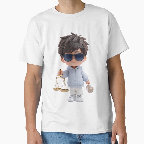 Item preview, Cool Libra Chibi Boy – Stylish Zodiac Character Art designed and sold by GoldenChiArt.