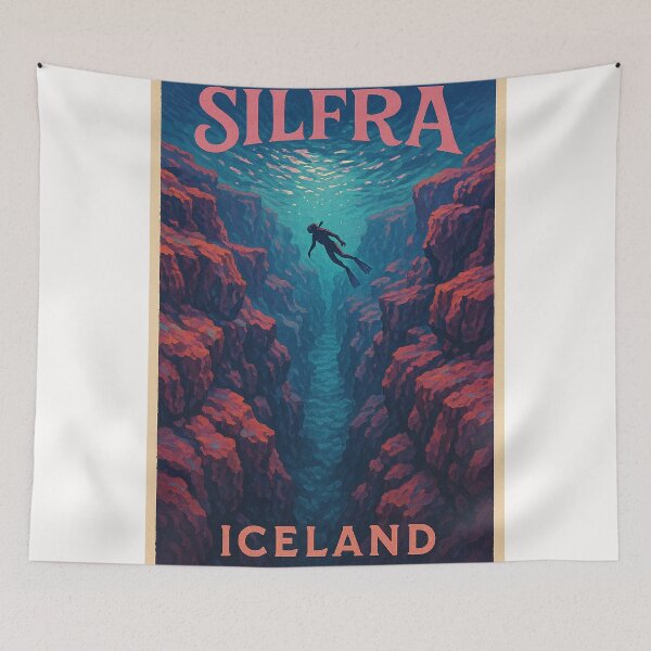 Item preview, Diver Floating in Silfra’s Clear Waters, Iceland designed and sold by Places On Earth.