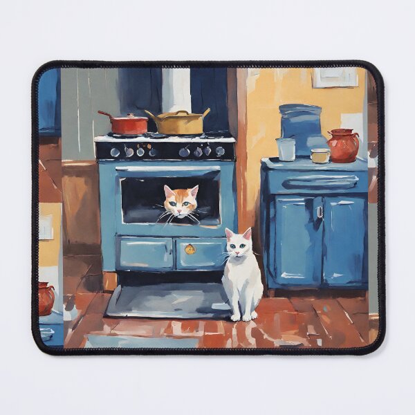 Item preview, Cat in Vintage Kitchen Painting designed and sold by Diclebaybas.