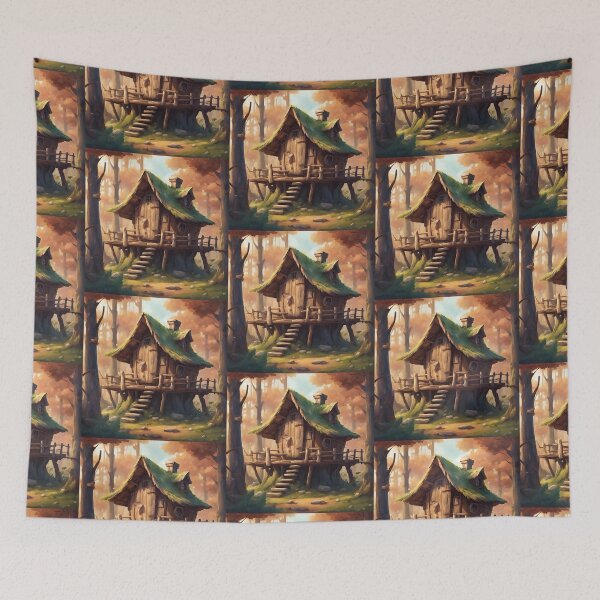 Item preview, Cozy Fairy Tale Treehouse Art  designed and sold by Diclebaybas.