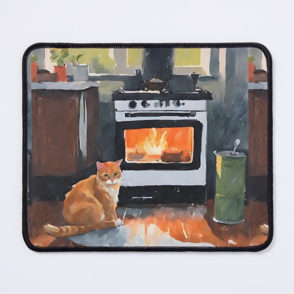 Item preview, Cozy Kitchen with Cat and Fireplace  designed and sold by Diclebaybas.
