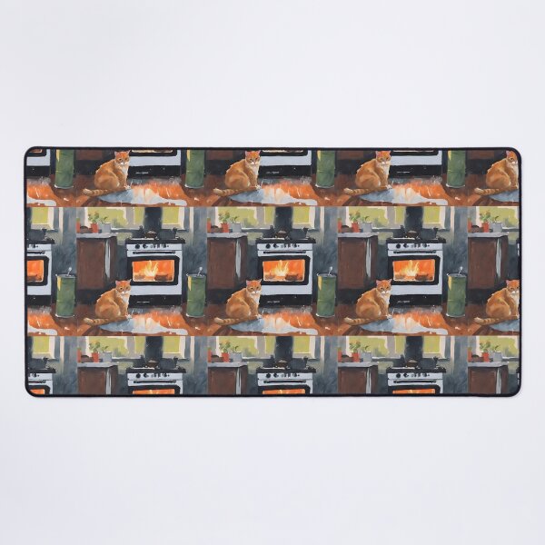 Item preview, Cozy Kitchen with Cat and Fireplace  designed and sold by Diclebaybas.