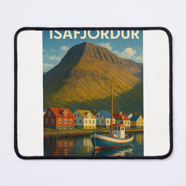 Item preview, Ísafjörður Harbor with Mountain Backdrop, Iceland designed and sold by Places On Earth.