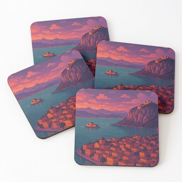 Item preview, Nafplio Coastline and Acronauplia at Dusk, Greece designed and sold by Places On Earth.