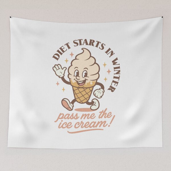 Item preview, Funny Diet Starts in Winter Ice Cream Lover Retro Style Graphic designed and sold by zakugan.