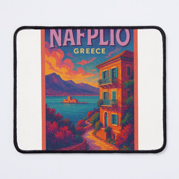 Item preview, Nafplio Seafront with Bourtzi and Peloponnesian Hills designed and sold by Places On Earth.