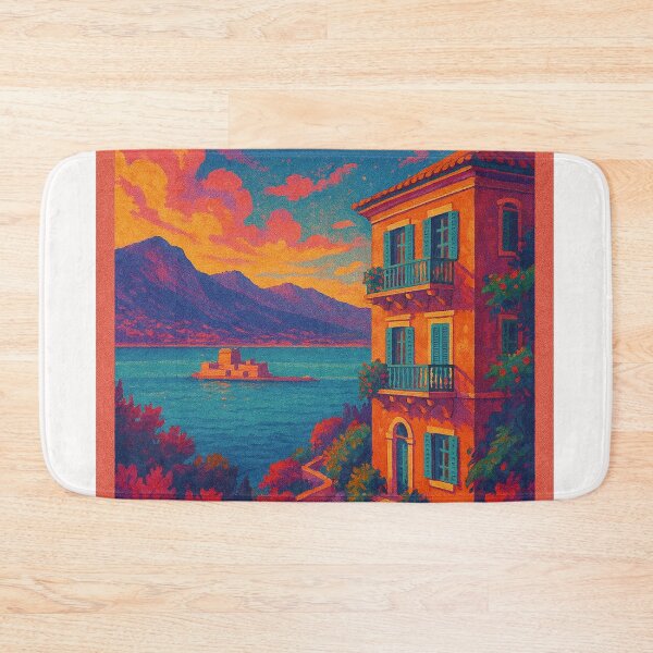 Item preview, Nafplio Seafront with Bourtzi and Peloponnesian Hills designed and sold by Places On Earth.