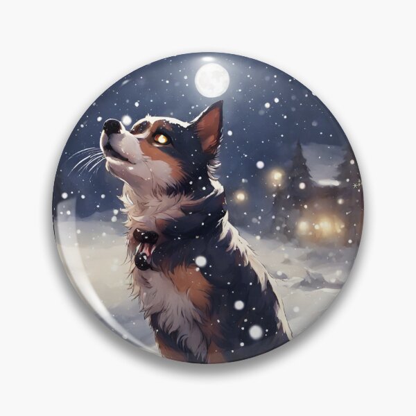 Item preview, Cute Corgi Under Snowfall Night Sky designed and sold by Diclebaybas.