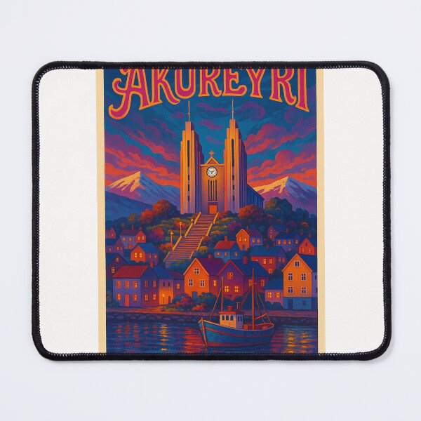 Item preview, Akureyri Church Overlooking Eyjafjörður, Iceland designed and sold by Places On Earth.