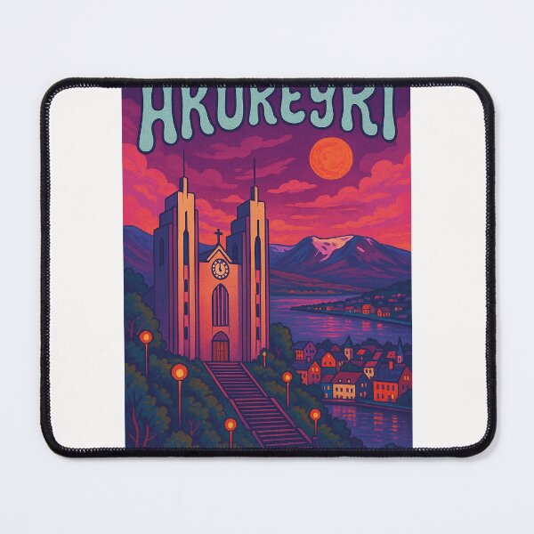 Item preview, Akureyri Cathedral with Arctic Sky, Iceland designed and sold by Places On Earth.