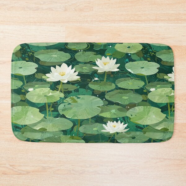 Item preview, Green Lily Pads, Serene Pond designed and sold by CoolPixels.