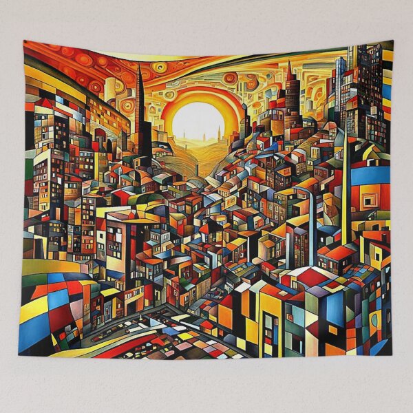 Item preview, Conurbation at sunset 4 designed and sold by George Hutton Hunter.