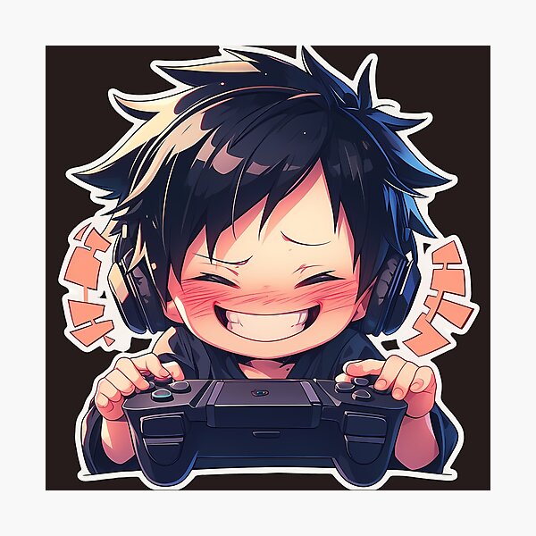 Aperçu de l'œuvre Izaya Orihara Durarara Anime Chibi Gaming Joyful Headphones créée et vendue par earlobejerk.