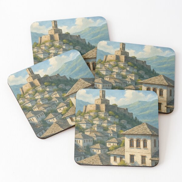 Item preview, Gjirokastër Fortress Above Historic Albanian Townscape designed and sold by Aryabek.