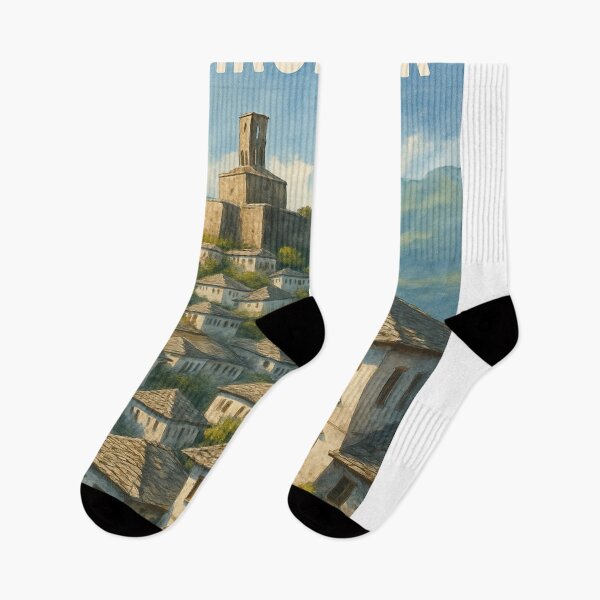 Item preview, Gjirokastër Fortress Above Historic Albanian Townscape designed and sold by Aryabek.