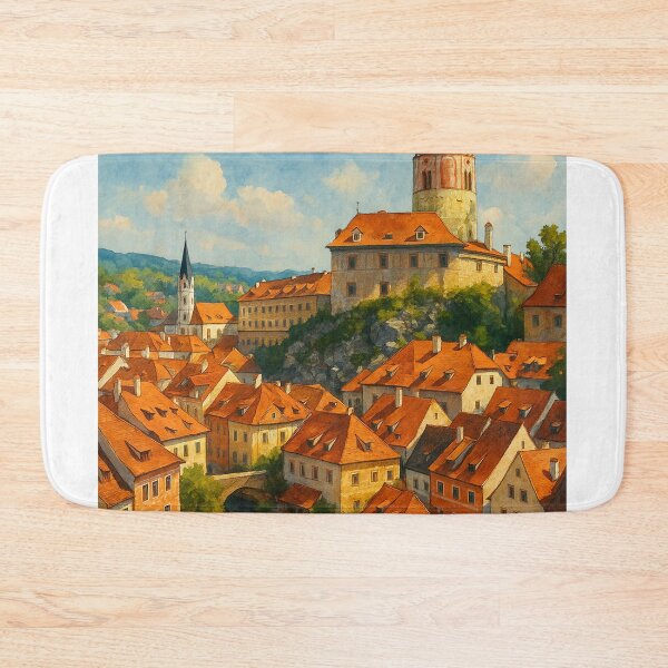Item preview, Český Krumlov Tower Above Vltava River, Czech Republic designed and sold by Aryabek.