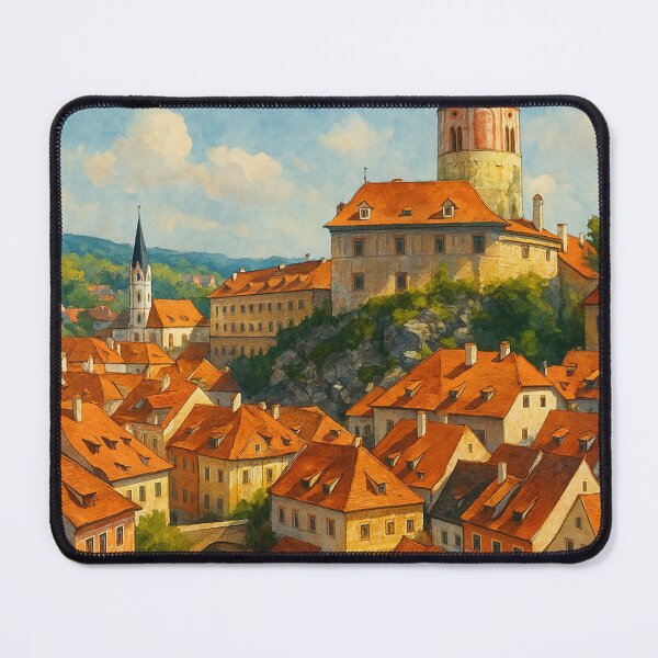 Item preview, Český Krumlov Tower Above Vltava River, Czech Republic designed and sold by Aryabek.