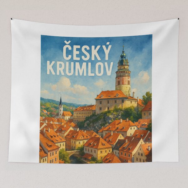 Item preview, Český Krumlov Tower Above Vltava River, Czech Republic designed and sold by Aryabek.