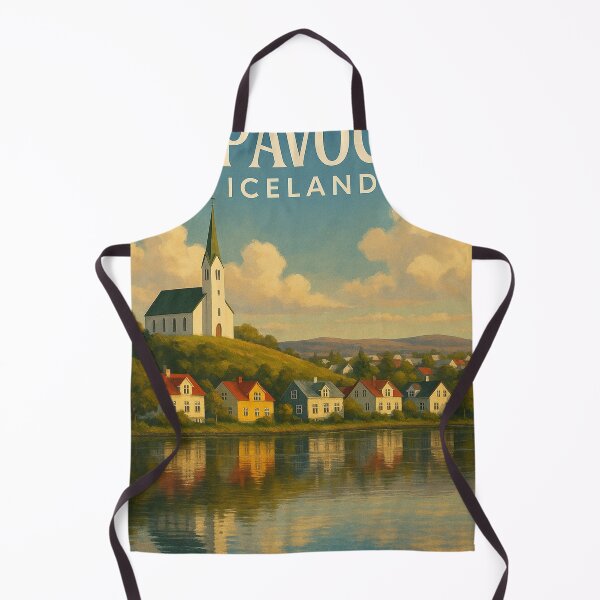 Item preview, Kópavogur Church and Colorful Lakeside Homes, Iceland designed and sold by Aryabek.
