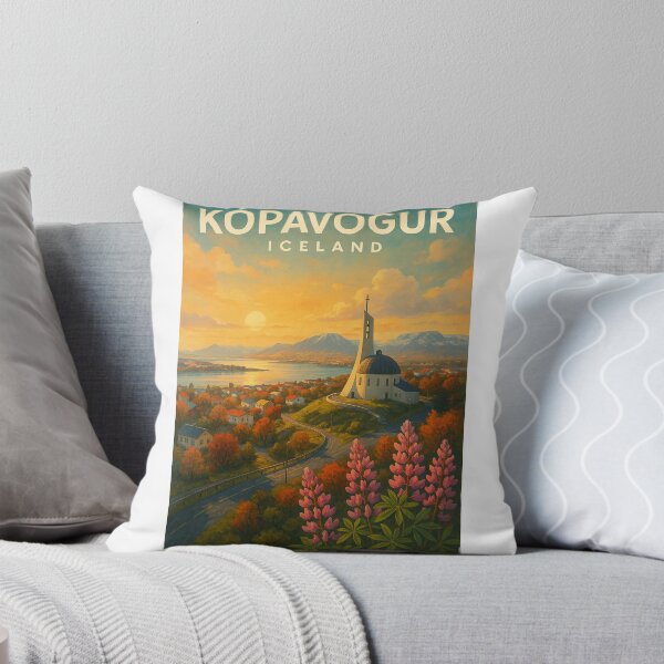 Item preview, Kópavogskirkja and Sunset Over Capital Region, Iceland designed and sold by Aryabek.
