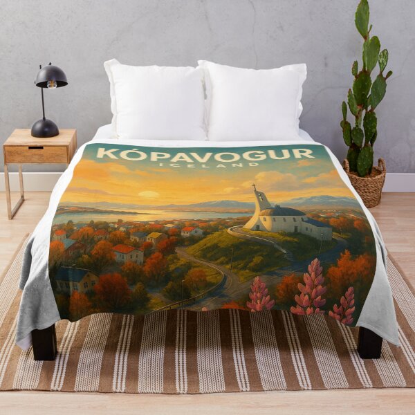 Item preview, Kópavogskirkja and Sunset Over Capital Region, Iceland designed and sold by Aryabek.