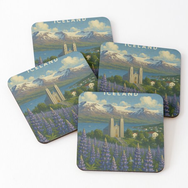 Item preview, Akureyri Church and Lupine Fields, North Iceland designed and sold by Aryabek.